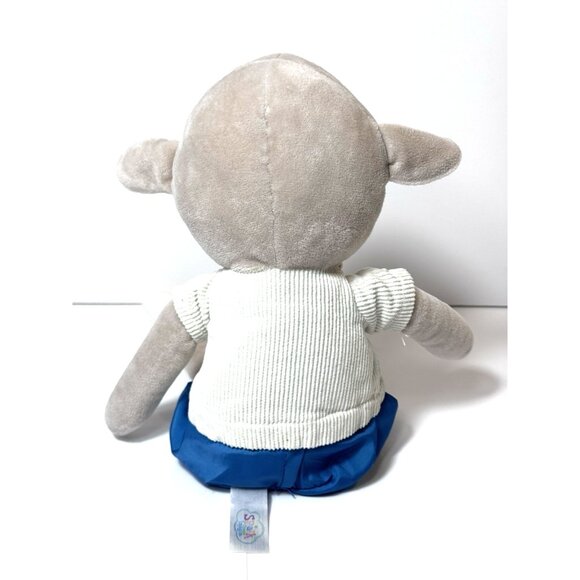 Spark Create Imagine Rabbit & Lamb Plush Rattle Bowtie Gray Blue Lot of 2 - Picture 11 of 14